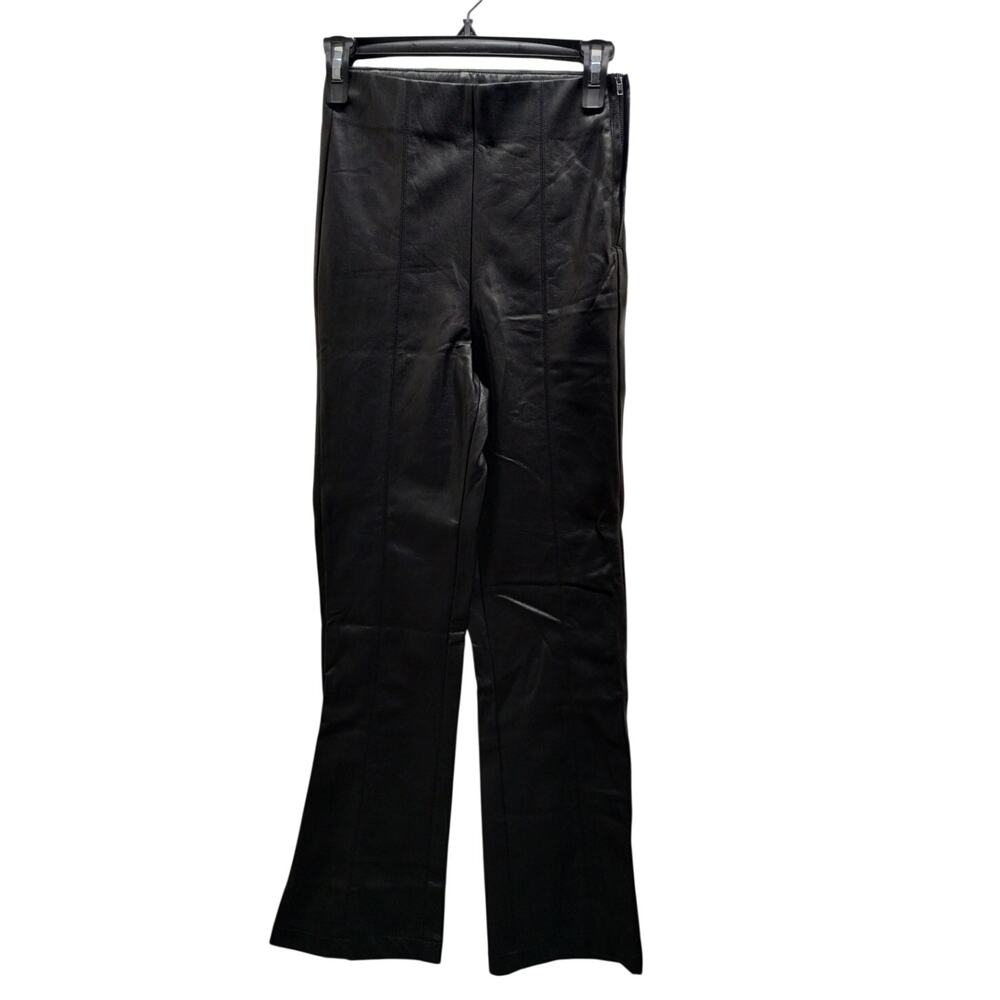 Lulus NWT Women's Size XS Black Vegan Faux Leather Side Zip Ankle Pants